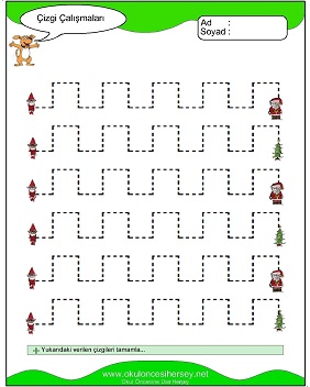 okul öncesi çizgi çalışma sayfaları